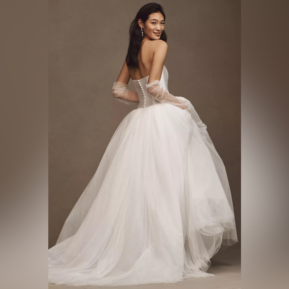 Jenny by Jenny Yoo Georgina Strapless Corset Drop-Waist Tulle Wedding Gown - Picture 2 of 12